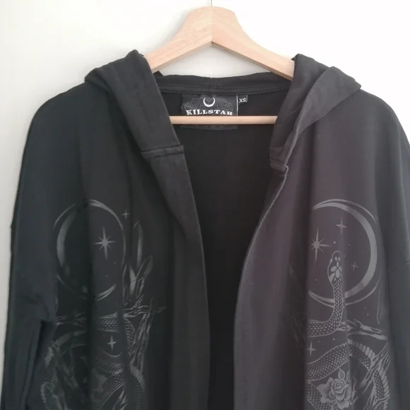 Killstar Lunar Wizard Long Asymmetric Cardigan Snake Serpent Celestial Unisex XS - Picture 7 of 17